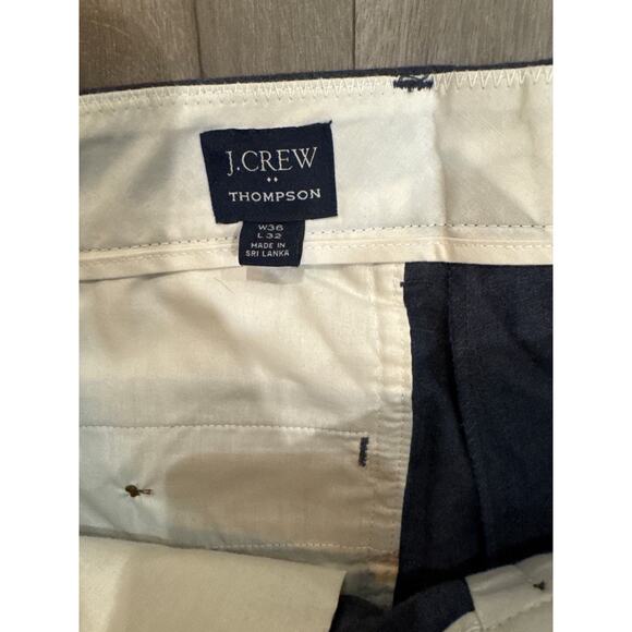 J. Crew Thompson Blue Tapered Dress Pants Men's 36x32 100% Cotton - Picture 2 of 7